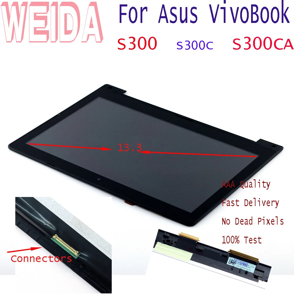 Сменный ЖК-дисплей WEIDA 13 3 дюйма для Asus VivoBook S300 S300C S300CA с сенсорным экраном в сборе