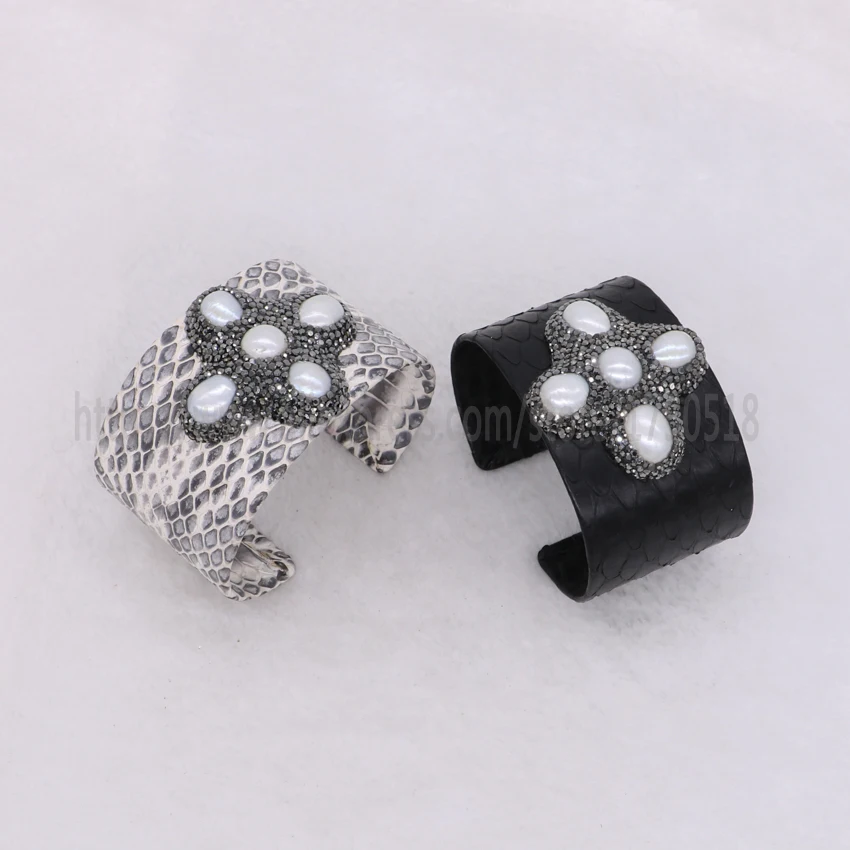 big cuff bangle pack snakeskin with natural pearl bangle bracelet handcrafted leather bangle soft gems jewelry 1348
big cuff bangle pack snakeskin with natural pearl bangle bracelet handcrafted leather bangle soft gems jewelry 1348