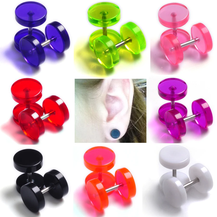 Chic 2pcs Faux Gauge Earrings Fake Ear Plug Neon Acrylic 8mm Cheater Flesh Tunnel Gauges Tapers Stretcher Body Piercing
Chic 2pcs Faux Gauge Earrings Fake Ear Plug Neon Acrylic 8mm Cheater Flesh Tunnel Gauges Tapers Stretcher Body Piercing