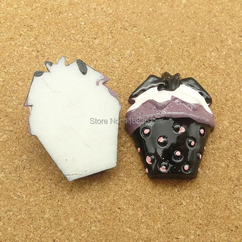1pcs/lot resin flat back Halloween bat candy Icecream 25mm Cabochons Hair Bow Center DIY Christmas decration C119-6