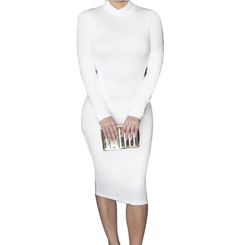 Women-s-Sexy-Slim-Fashion-Europe-Style-High-Neck-Clubwear-Night-Wear-Bodycon-Wrap-Dresses-8 (1)