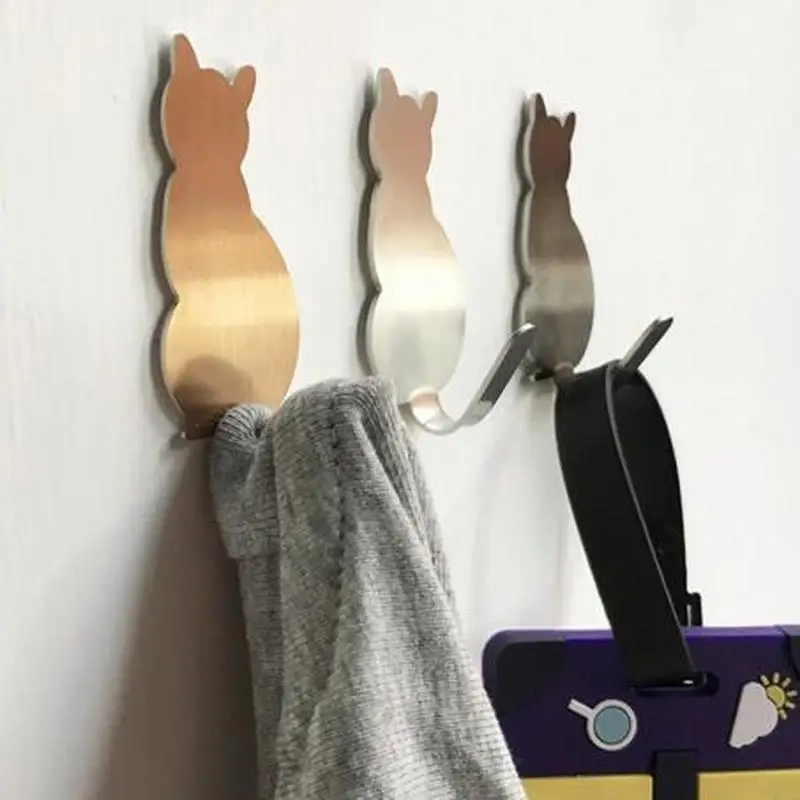 3pcs! Cat Shape Seamless Adhesive Hook Stainless Steel Strong Sticking Wall Hanger for Kitchen Bathroom coat hanger key holder
3pcs! Cat Shape Seamless Adhesive Hook Stainless Steel Strong Sticking Wall Hanger for Kitchen Bathroom coat hanger key holder