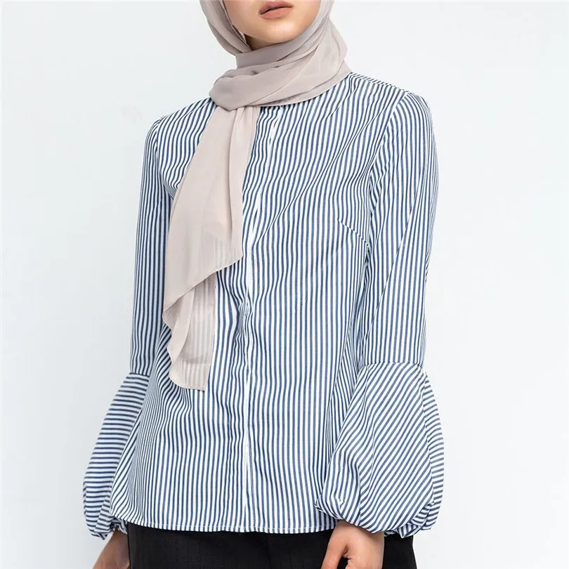 2019 Fashion striped dubai arab turkey muslim blouse women tshirt long sleeve islamic t shirt for ladies M-XL
2019 Fashion striped dubai arab turkey muslim blouse women tshirt long sleeve islamic t shirt for ladies M-XL
