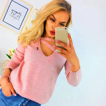 2018 New Autumn Winter Knitting Pullover Casual Long Sleeve Solid Sweater Loose Female Sweaters Hollow Cross Women Clothing
2018 New Autumn Winter Knitting Pullover Casual Long Sleeve Solid Sweater Loose Female Sweaters Hollow Cross Women Clothing