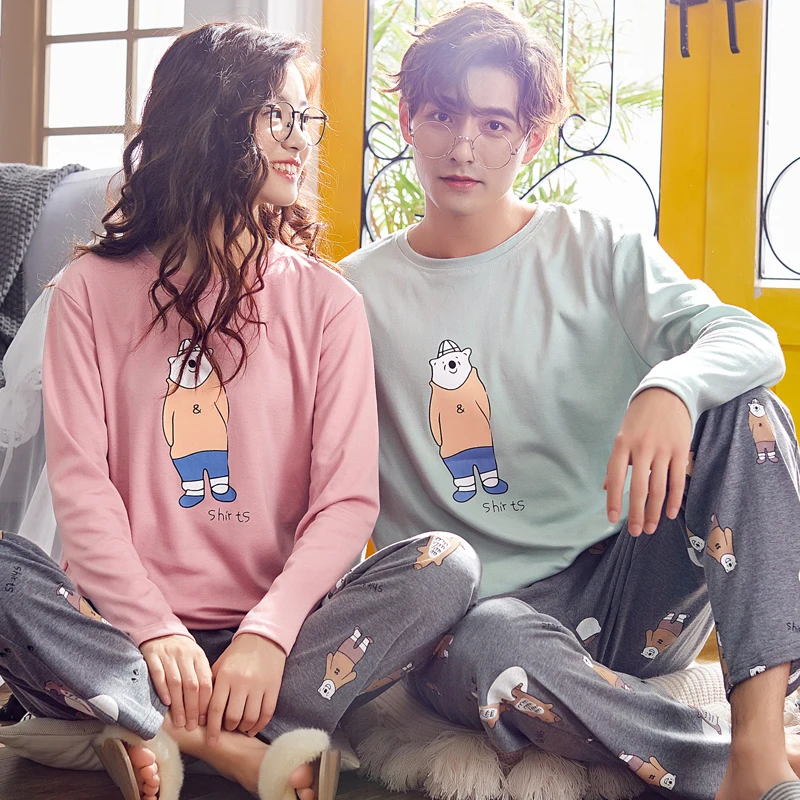 Brand 100% Cotton Couple Pajama Sets Long Sleeve Cartoon Womens Pajamas Set Casual Indoor Clothing Pyjamas Women M-3XL
Brand 100% Cotton Couple Pajama Sets Long Sleeve Cartoon Womens Pajamas Set Casual Indoor Clothing Pyjamas Women M-3XL