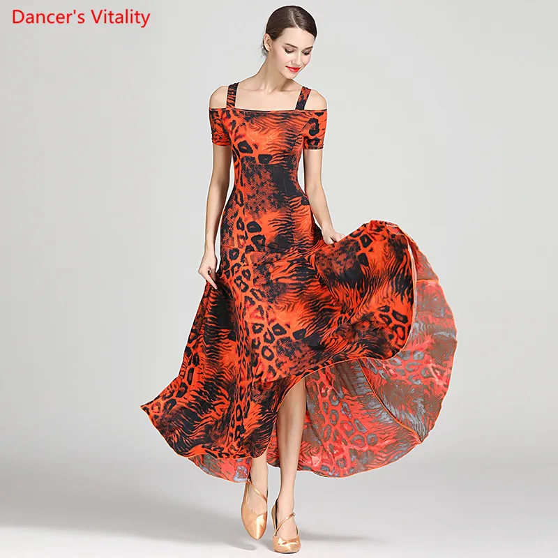 Adult Ballroom Dance Dress Sexy Sling Short Sleeves Big Swing Dresses Women Waltz Tango Dance Performance Competition Costumes
Adult Ballroom Dance Dress Sexy Sling Short Sleeves Big Swing Dresses Women Waltz Tango Dance Performance Competition Costumes