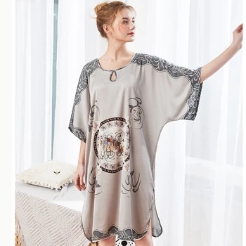 NG0335 2019 New Fashion Women Nightgown Nightdress Lady Plus Size Satin Silk Sleepwear Spring Summer Sexy Round Neck Night Gown
NG0335 2019 New Fashion Women Nightgown Nightdress Lady Plus Size Satin Silk Sleepwear Spring Summer Sexy Round Neck Night Gown
