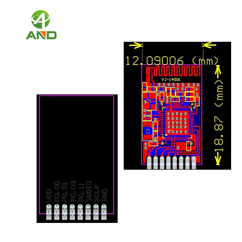 Миниатюрный модуль Bluetooth 4 0 2 шт. NRF51822 беспроводной 4G для iBeacon OS Скандинавская