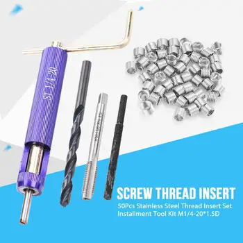 50Pcs 1/4-20UNC*1.5D Stainless Steel Coiled Wire Inserts Thread Repair Insert Set Installment Tool Kit Screw thread repair kit
50Pcs 1/4-20UNC*1.5D Stainless Steel Coiled Wire Inserts Thread Repair Insert Set Installment Tool Kit Screw thread repair kit