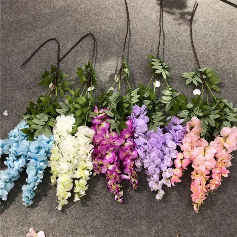 5pcs Silk Wisteria Flower Vine Artificial Hydrangea flower branches 43.3" for Wedding Home Artificial Floral Decoration
5pcs Silk Wisteria Flower Vine Artificial Hydrangea flower branches 43.3" for Wedding Home Artificial Floral Decoration
