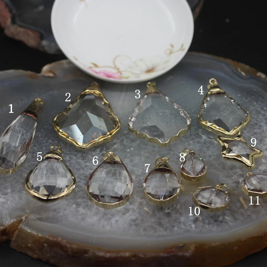 5PCS/Lot 11 Shape Choice,Bezel Glass Crystal Plating Gold Edged Pendants Earrings,Faceted Clear Glass Necklace Connectors Charms
5PCS/Lot 11 Shape Choice,Bezel Glass Crystal Plating Gold Edged Pendants Earrings,Faceted Clear Glass Necklace Connectors Charms