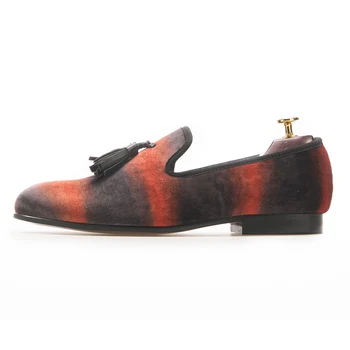 Mix color velvet men handmade loafers with leather tassel Fashion Banquet and Show men dress shoes smoking slippers
Mix color velvet men handmade loafers with leather tassel Fashion Banquet and Show men dress shoes smoking slippers