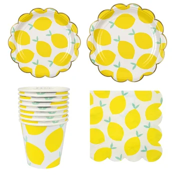 New summer party supplies favors disposable paper plates tableware set Lemon fruit topic
New summer party supplies favors disposable paper plates tableware set Lemon fruit topic
