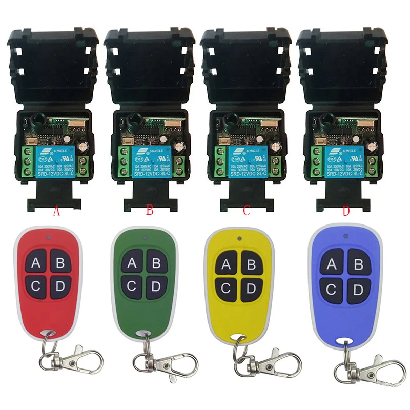 DC12V 24V 1CH 1 CH Mini Wireless RF Remote Control Light Switch 10A Relay Output Radio Receiver Module+Transmitter Garage Doors
DC12V 24V 1CH 1 CH Mini Wireless RF Remote Control Light Switch 10A Relay Output Radio Receiver Module+Transmitter Garage Doors