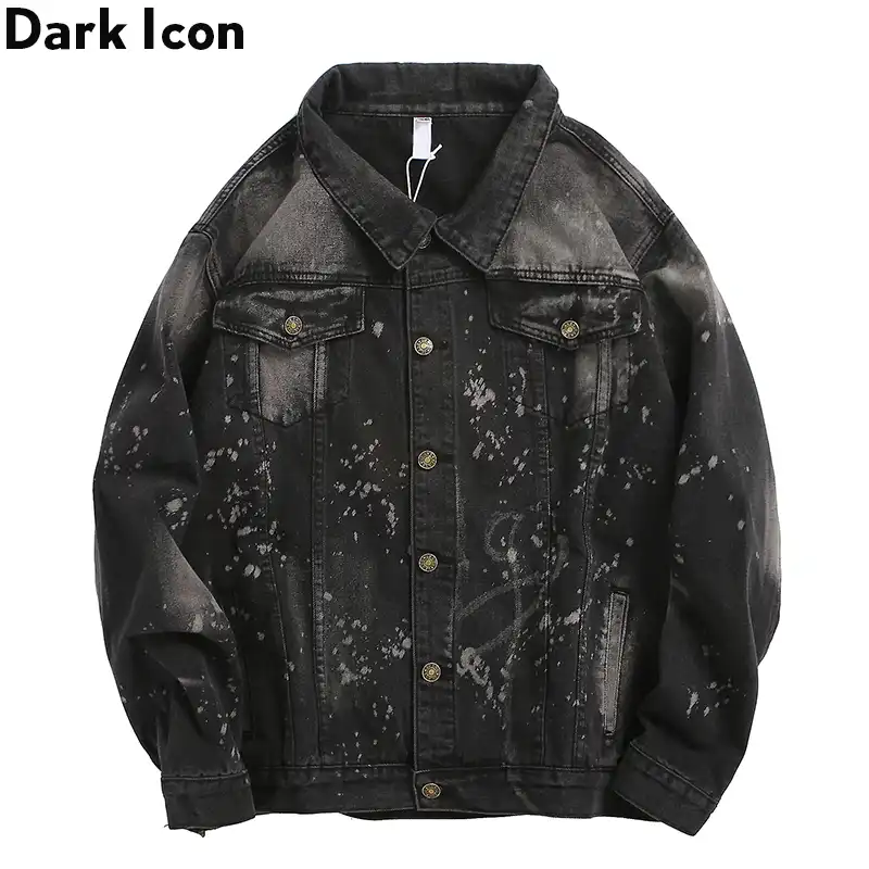 paint splatter denim jacket womens