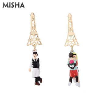 MISHA Earrings Good Morning Paris Enamel Glaze Jewelry For Women Party Pendant Large Earrings Dangle Jewelry For Gift L798 
MISHA Earrings Good Morning Paris Enamel Glaze Jewelry For Women Party Pendant Large Earrings Dangle Jewelry For Gift L798
