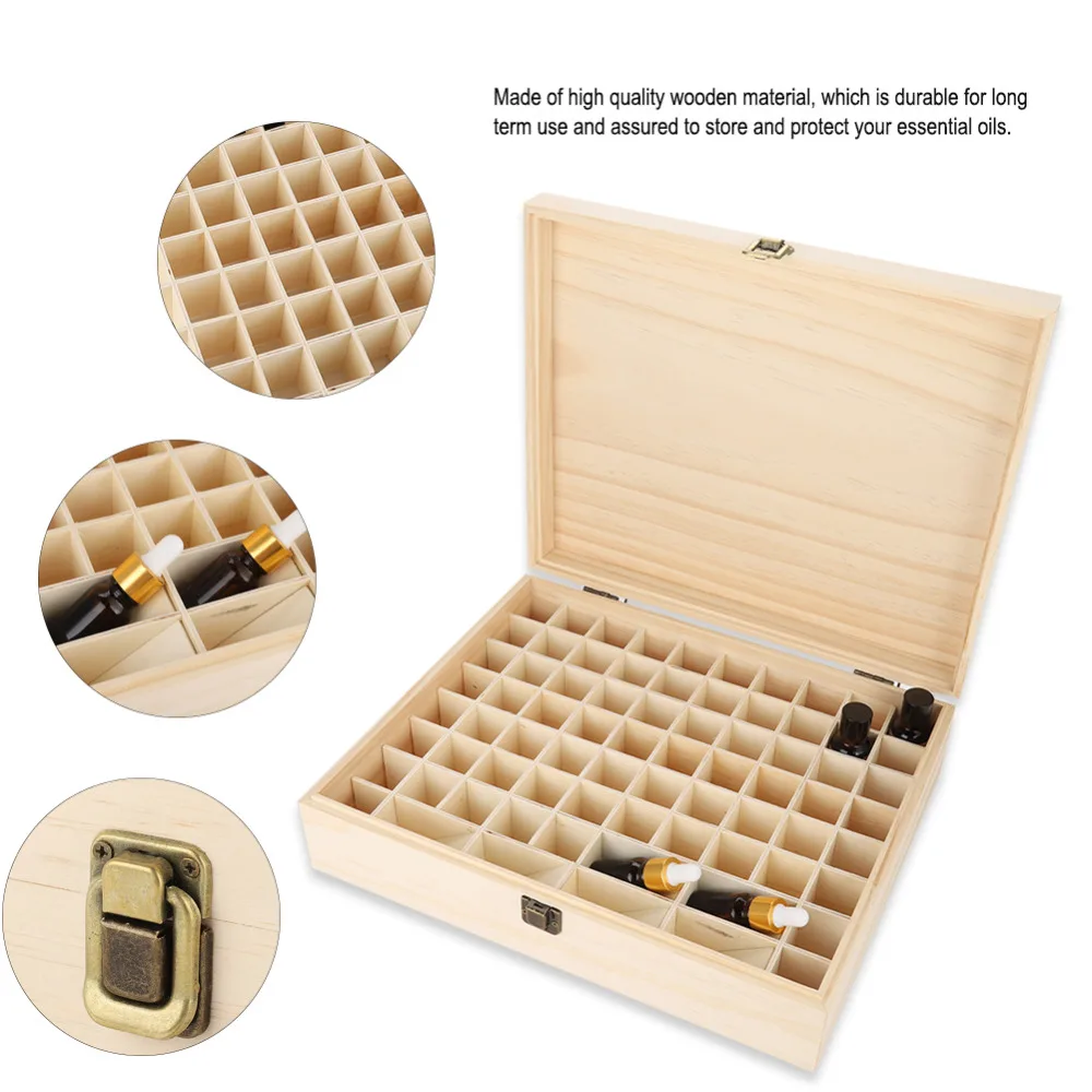 74 Slots Wooden Essential Oi l Bottles Storage Box Case Aromatherapy Wood Display Store Essential Nail Gel Oils Box Makeup Tool
74 Slots Wooden Essential Oi l Bottles Storage Box Case Aromatherapy Wood Display Store Essential Nail Gel Oils Box Makeup Tool
