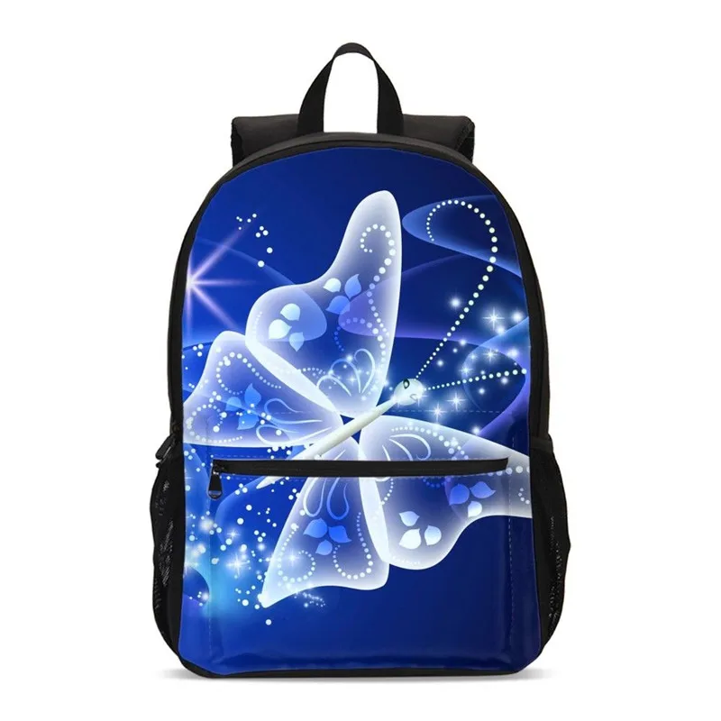 Рюкзак для девочек и мальчиков модный ранец с 3D принтом бабочек ноутбука сумка