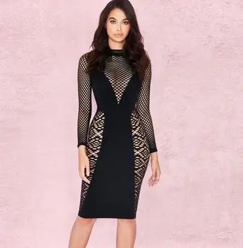 celebrity o-neck sexy gauzy knee-length full bodycon black pub fashion party women bandage dress wholesale
celebrity o-neck sexy gauzy knee-length full bodycon black pub fashion party women bandage dress wholesale