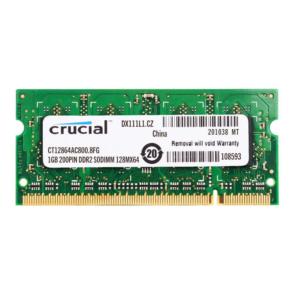 Crucial Laptop Memory DDR2 800MHZ DDR2 1GB 2GB laptop RAM ddr2 2GB=2PCS 1G PC2-6400SS 1.8V
Crucial Laptop Memory DDR2 800MHZ DDR2 1GB 2GB laptop RAM ddr2 2GB=2PCS 1G PC2-6400SS 1.8V