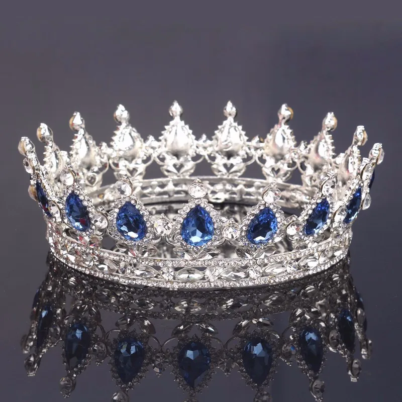 Large Vintage Head Jewelry Blue Crystal Bridal Pageant Tiara Queen Wedding Hair Accessories Rhinestone Full Round crowns
Large Vintage Head Jewelry Blue Crystal Bridal Pageant Tiara Queen Wedding Hair Accessories Rhinestone Full Round crowns