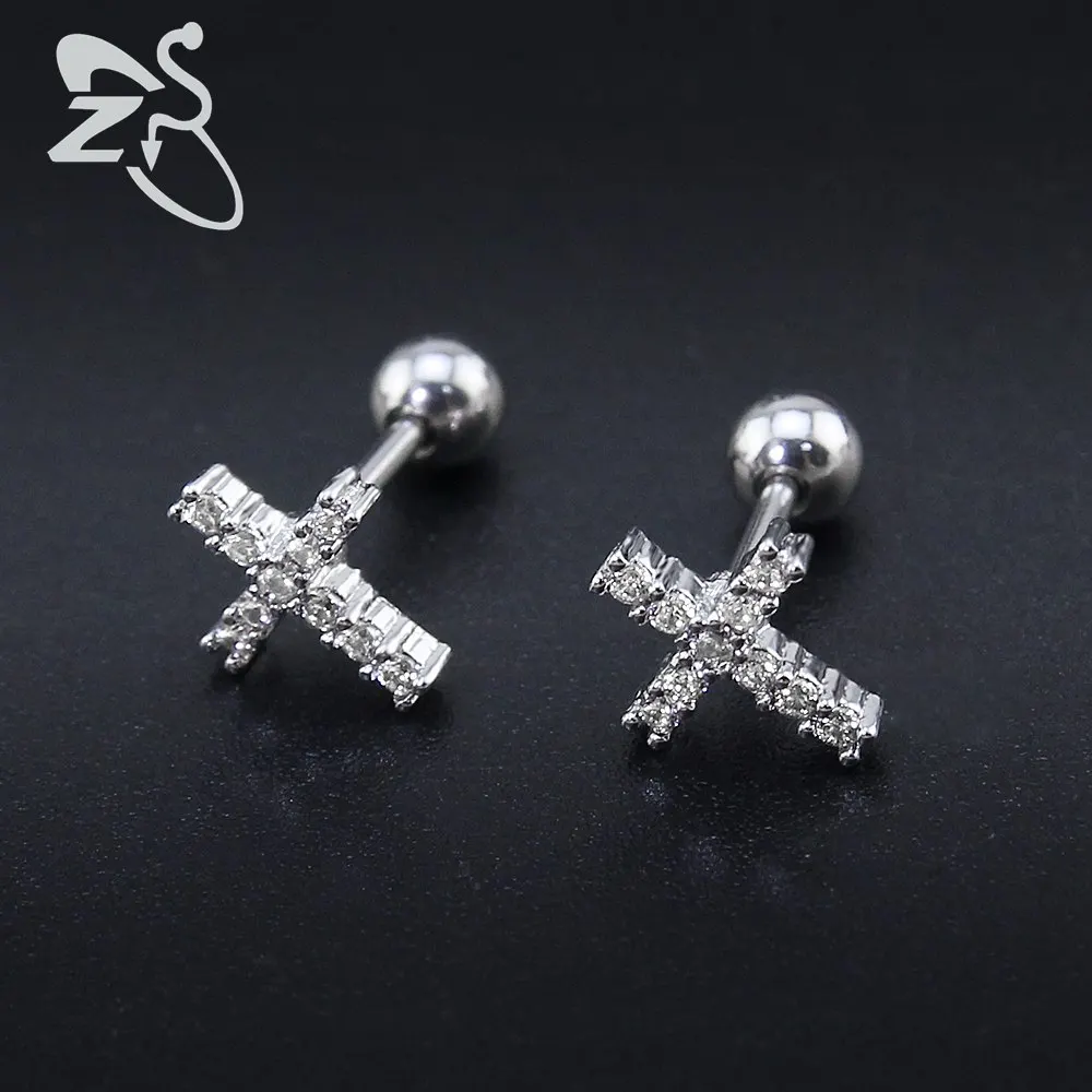 New Classic Simple Cross Design Crystal Ear Studs Piercing Earlobe Helix Tragus Piercing Earrings Fashion Jewelry Women Girls
New Classic Simple Cross Design Crystal Ear Studs Piercing Earlobe Helix Tragus Piercing Earrings Fashion Jewelry Women Girls