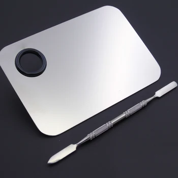 A Set 2pcs Stainless Steel Makeup Mixer Nail Art Polish Mixing Plate Foundation Eyeshadow Mixing Palette with Spatula Rod Tool
A Set 2pcs Stainless Steel Makeup Mixer Nail Art Polish Mixing Plate Foundation Eyeshadow Mixing Palette with Spatula Rod Tool
