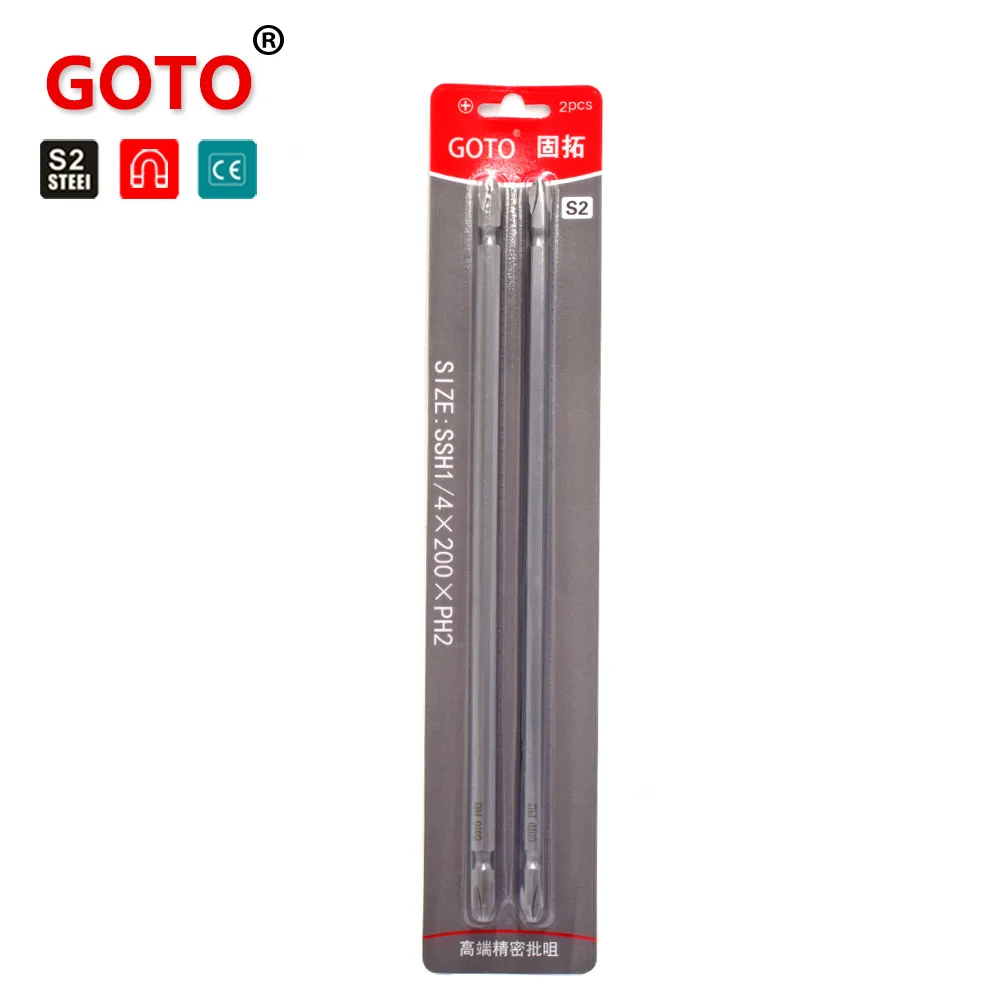 GOTO Screwdriver bits phillips for precision machinery industry 200mm Long PH2 china supplier free samples
GOTO Screwdriver bits phillips for precision machinery industry 200mm Long PH2 china supplier free samples