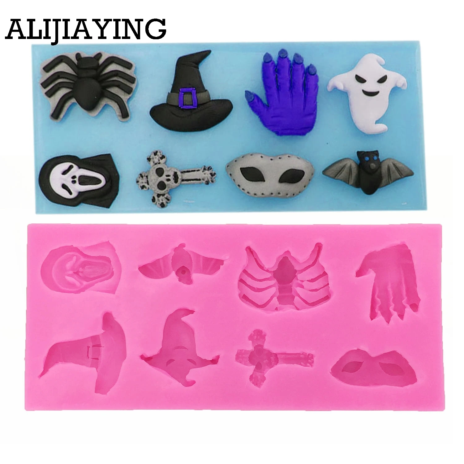 M0677 Halloween Molds Fondant Chocolate Silicone Molds Hand Skeleton Spider Witch hat bat Clay For Kitchen Baking
M0677 Halloween Molds Fondant Chocolate Silicone Molds Hand Skeleton Spider Witch hat bat Clay For Kitchen Baking