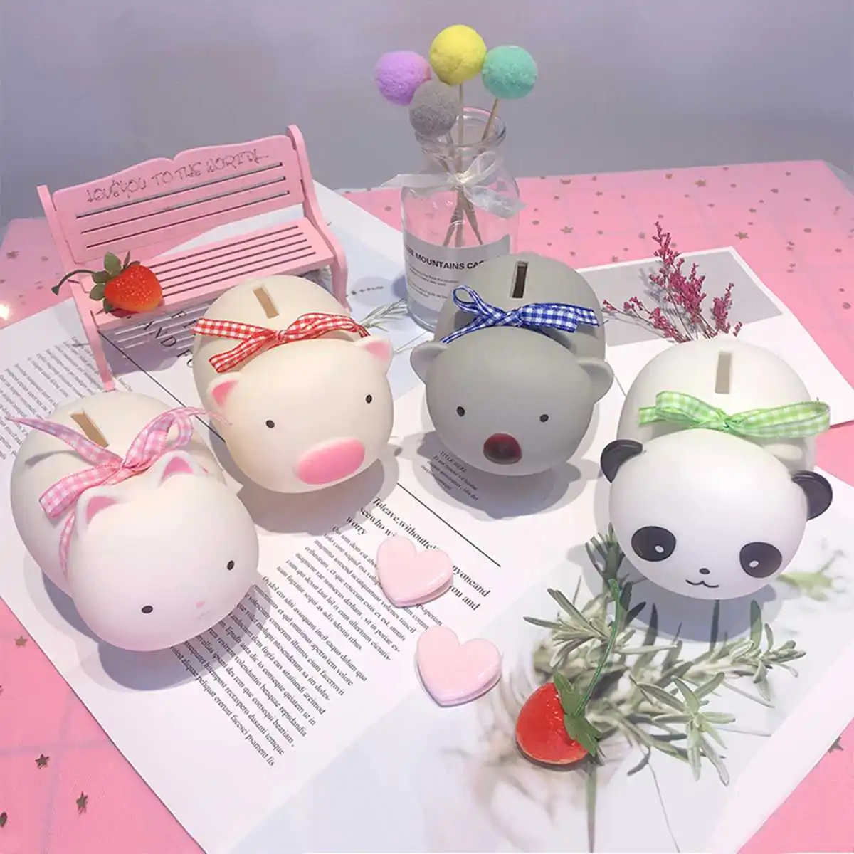 Cartoon Pig Cat Koala Panda Piggy Bank Plastic Money Coin Cash Storage Box Decoration Photography Props Collectible Toys Gift
Cartoon Pig Cat Koala Panda Piggy Bank Plastic Money Coin Cash Storage Box Decoration Photography Props Collectible Toys Gift