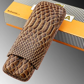 COHIBA Fine Quality Crocodile Leather Professional Brown Cigar Case Travel Humidor Can Hold 2 Cigars
COHIBA Fine Quality Crocodile Leather Professional Brown Cigar Case Travel Humidor Can Hold 2 Cigars