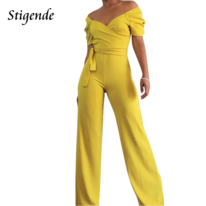 Stigende Yellow Sexy Off Shoulder V Neck Belt Jumpsuit Women Casual Bodycon Wide Leg Jumpsuit Short Sleeve Ruched Party Jumpsuit
Stigende Yellow Sexy Off Shoulder V Neck Belt Jumpsuit Women Casual Bodycon Wide Leg Jumpsuit Short Sleeve Ruched Party Jumpsuit
