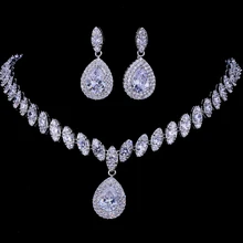 Emmaya Simulated Bridal Silver Necklace Sets 5 Colors Wedding Jewelry Parure Bijoux Femme Party Gift Emmaya Simulated Bridal Silver Necklace Sets 5 Colors Wedding Jewelry Parure Bijoux Femme Party Gift