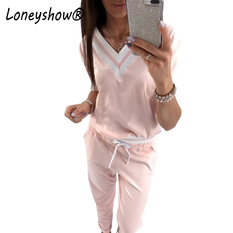 Loneyshow 2017 New Arrival Women Pink Two Piece Sets Fashion Solid New Casual Fashion Women V-neck Suits Brief 2 Pieces Sets
Loneyshow 2017 New Arrival Women Pink Two Piece Sets Fashion Solid New Casual Fashion Women V-neck Suits Brief 2 Pieces Sets
