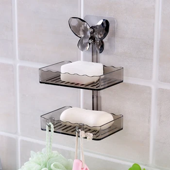 Double drain soap storage rack Tray butterfly adhesive wall mounted Soapbox kitchen bathroom organizer soap holder
Double drain soap storage rack Tray butterfly adhesive wall mounted Soapbox kitchen bathroom organizer soap holder