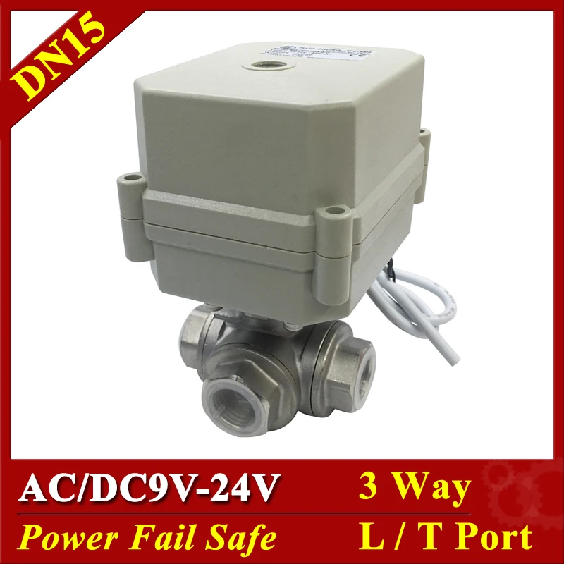 Tsai Fan SS304 316 3 Way T Port L Port DN15 1/2" Power Off Return Electric Crane AC/DC9-24V 2/5 Wires can replace Solenoid Valve
Tsai Fan SS304 316 3 Way T Port L Port DN15 1/2" Power Off Return Electric Crane AC/DC9-24V 2/5 Wires can replace Solenoid Valve