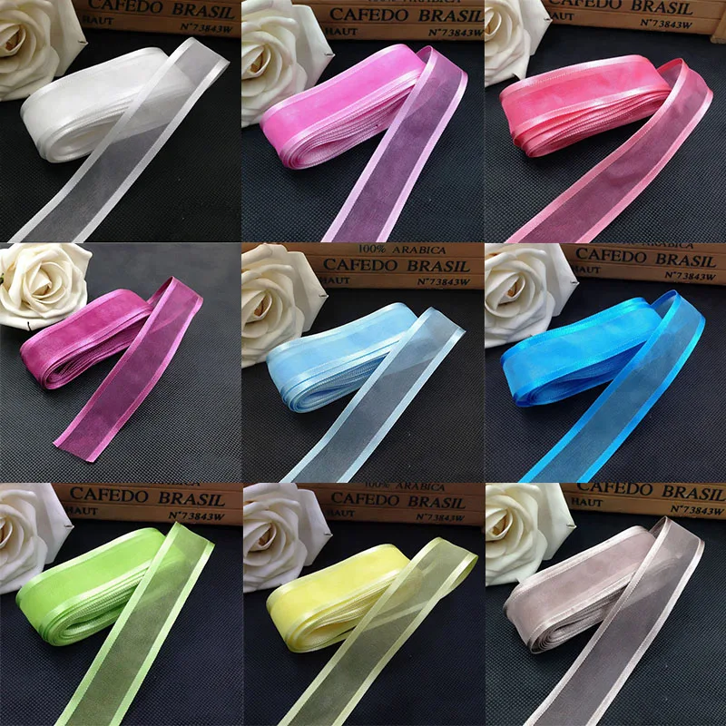 

5M 2.5cm Satin Edge Organza Ribbon for Gift Wrapping Hair Bows DIY Craft Flowers Wedding Party Decoration Christmas Ribbons