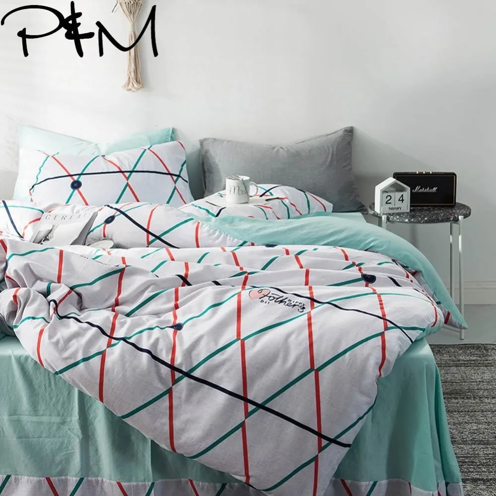 PAPA&MIMA Color strip print fashion style bedding sets Cotton/washed cotton Queen Size duvet cover set bedsheet pillowcases
PAPA&MIMA Color strip print fashion style bedding sets Cotton/washed cotton Queen Size duvet cover set bedsheet pillowcases