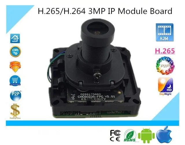H.265/H.264 3MP 2048*1536 IP Camera Module Board M12 Lens 2.8-12mm FishEye IRC 3516C+SC2235 XMEYE CMS ONVIF
H.265/H.264 3MP 2048*1536 IP Camera Module Board M12 Lens 2.8-12mm FishEye IRC 3516C+SC2235 XMEYE CMS ONVIF