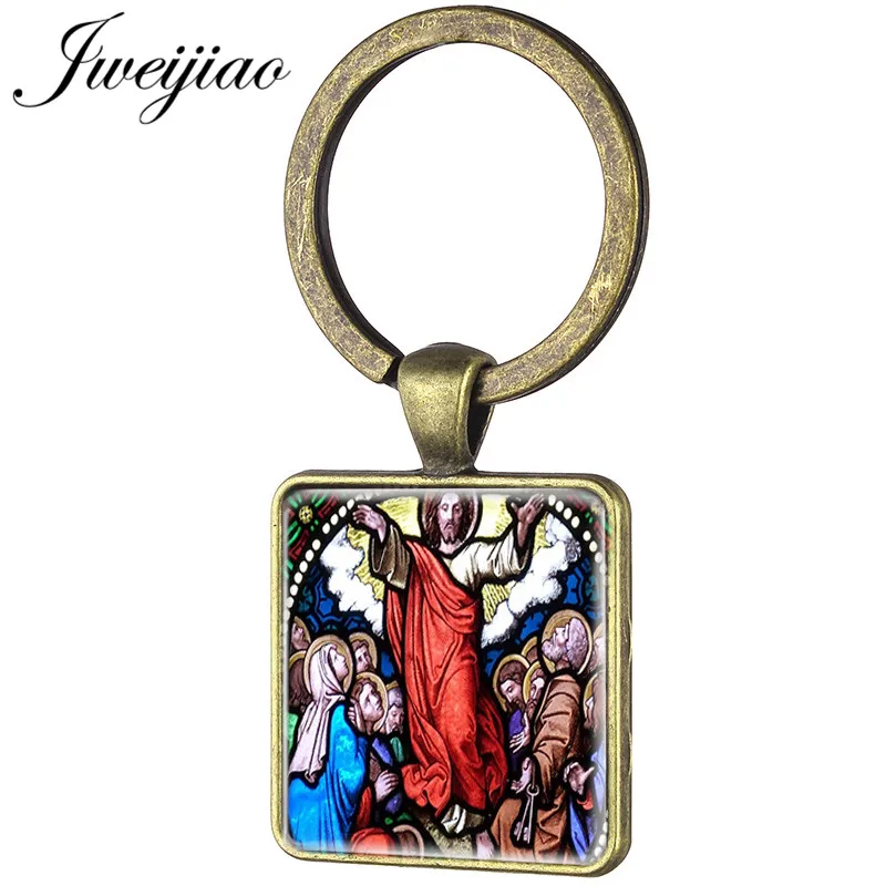 JWEIJIAO Classic Jesus Ascension of Christ religious Jewelry Keychain Glass cabochon Painting Charm Key Ring Chain AD24
JWEIJIAO Classic Jesus Ascension of Christ religious Jewelry Keychain Glass cabochon Painting Charm Key Ring Chain AD24