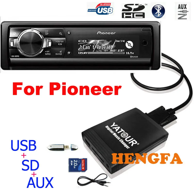 

Yatour Car Audio MP3 Player for Pioneer DEH-P900 KEH-P6200-W MEH-P055 DEH-88 Digital Music Changer USB MP3 AUX BT Adapter