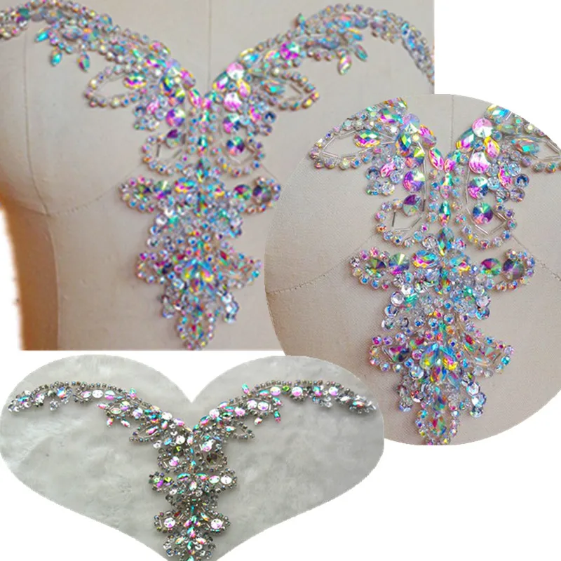 bi.Dw.M. Patches with Hand Beaded AB color Strass Crystal Applique For Wedding Sew on Pearl Dresses Chest Decoration 34 * 20cm
bi.Dw.M. Patches with Hand Beaded AB color Strass Crystal Applique For Wedding Sew on Pearl Dresses Chest Decoration 34 * 20cm