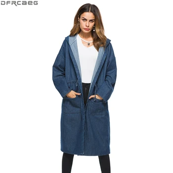Fashion Plus Size Autumn Women Denim Trench Europe Style Drawstring Hoodies Basic Jeans Overcoat Long Trench Coat Femme Cardigan
Fashion Plus Size Autumn Women Denim Trench Europe Style Drawstring Hoodies Basic Jeans Overcoat Long Trench Coat Femme Cardigan