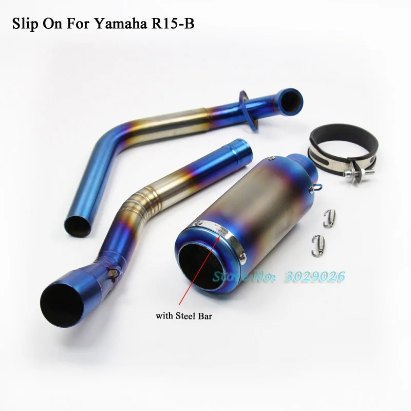 YZFR15 Full System Slip On For Yamaha YZF R15 Motorcycle Exhaust Muffler Escape Set with Front Mid Link Pipe Connector Blue
YZFR15 Full System Slip On For Yamaha YZF R15 Motorcycle Exhaust Muffler Escape Set with Front Mid Link Pipe Connector Blue