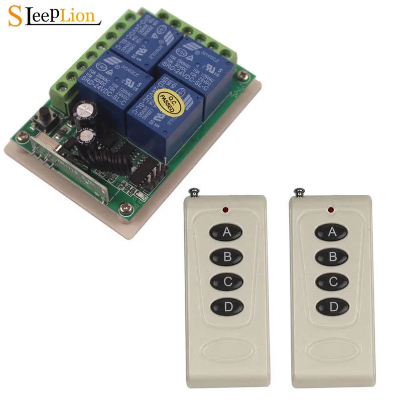 Sleeplion 100M 24V 4CH Wireless Smart Remote Switch Digital Smart Remote Control Relay Switch 24V 4 Channel Relays Module 433MHz
Sleeplion 100M 24V 4CH Wireless Smart Remote Switch Digital Smart Remote Control Relay Switch 24V 4 Channel Relays Module 433MHz