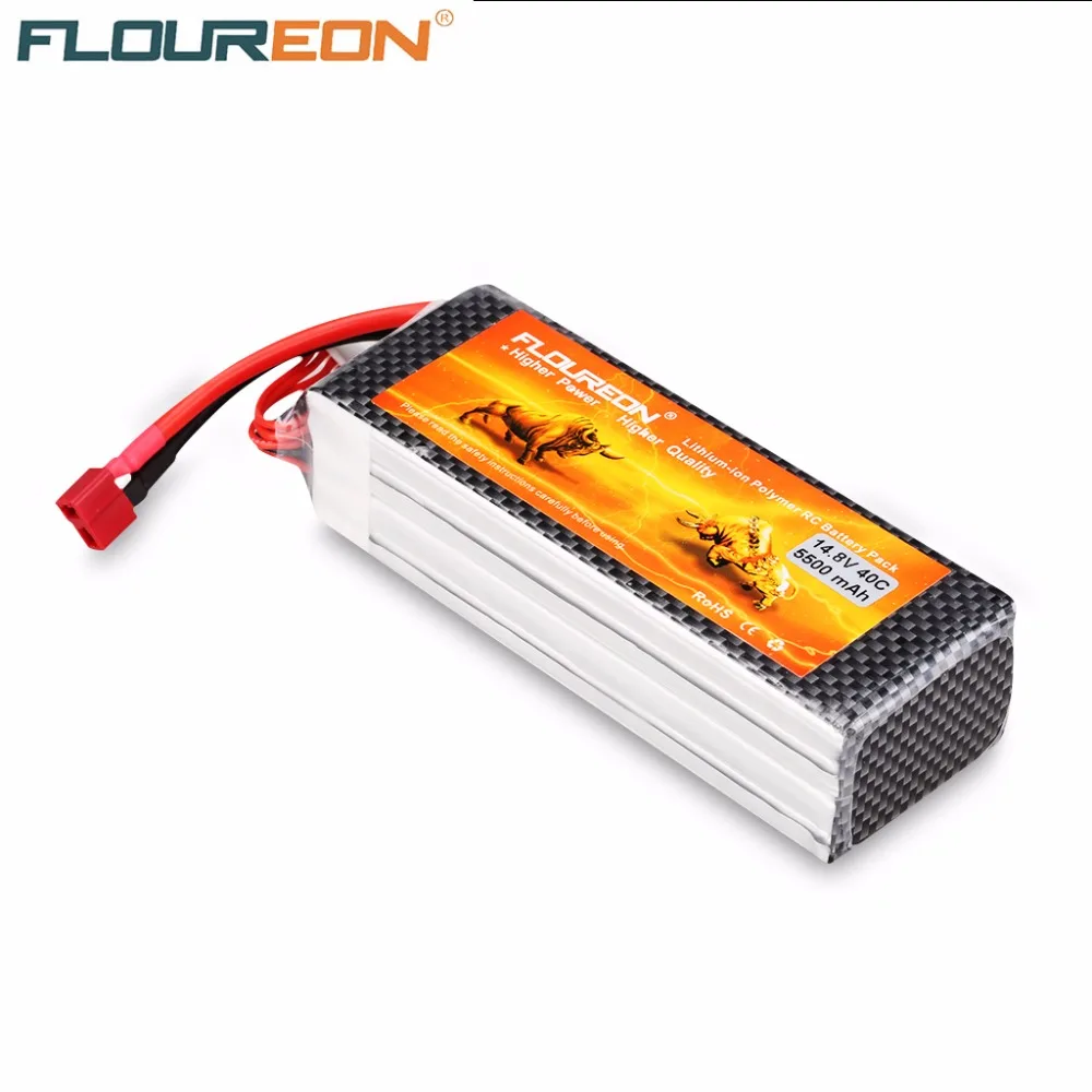 Floureon 4S 14.8V 5500mAh 40C with Deans Plug LiPo Battery Pack for 1/8 & 1/10 RC car model Boat Helicopter RC Battery
Floureon 4S 14.8V 5500mAh 40C with Deans Plug LiPo Battery Pack for 1/8 & 1/10 RC car model Boat Helicopter RC Battery