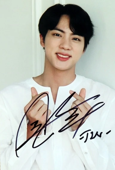 

signed Bangtan Boys JIN autographed photo LOVE YOURSELF TEAR K-POP 6 inches freeshipping 052018