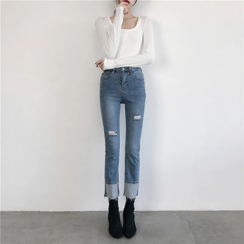 HXJJPHigh Bullet Comfort2019 Spring Trousers Cotton Ankle-Length Pants High Broken Hole Skinny Women's Jeans Flare Pants
HXJJPHigh Bullet Comfort2019 Spring Trousers Cotton Ankle-Length Pants High Broken Hole Skinny Women's Jeans Flare Pants
