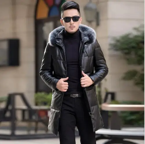 New arrival Men Winter 95% White duck down Jacket Genuine Leather Men's down Coat Real fox fur collar mens long winter coat
New arrival Men Winter 95% White duck down Jacket Genuine Leather Men's down Coat Real fox fur collar mens long winter coat