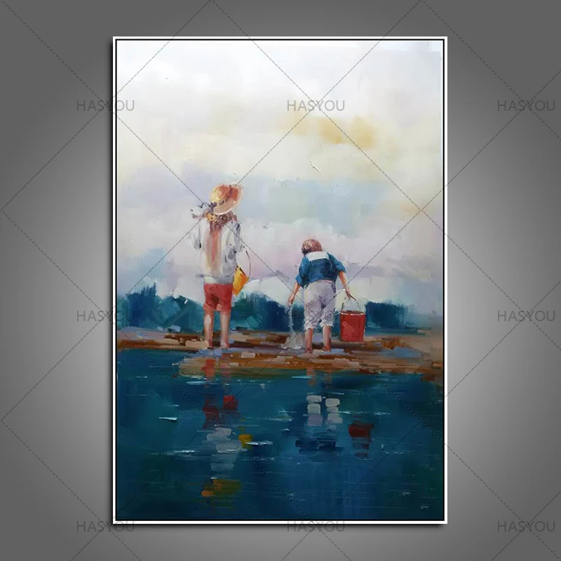 Free shipping Handpainted kids play water Painting On Canvas Abstract oil Painting Wall Art picture for living room Home Decor
Free shipping Handpainted kids play water Painting On Canvas Abstract oil Painting Wall Art picture for living room Home Decor
